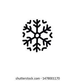 snowflake doodle icon, vector illustration