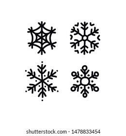 snowflake doodle icon, vector illustration