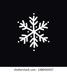 snowflake doodle icon, vector illustration