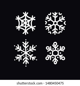 snowflake doodle icon, vector illustration