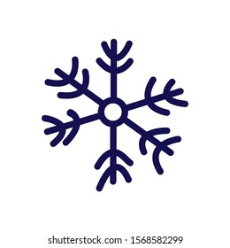 Snowflake doodle icon vector illustration isolated on the white background