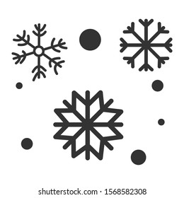 Snowflake doodle icon vector illustration isolated on the white background