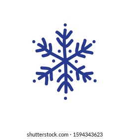 snowflake doodle icon, vector illustration