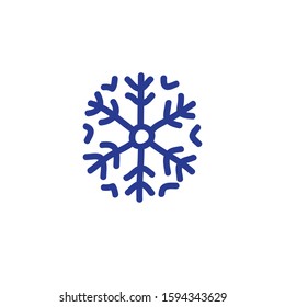 snowflake doodle icon, vector illustration