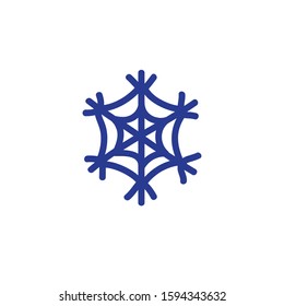 snowflake doodle icon, vector illustration