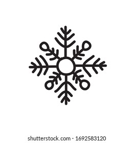snowflake doodle icon, vector illustration