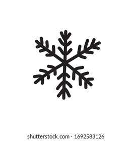 snowflake doodle icon, vector illustration