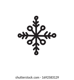 snowflake doodle icon, vector illustration