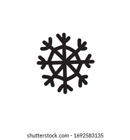 snowflake doodle icon, vector illustration
