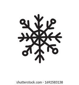 snowflake doodle icon, vector illustration