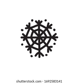 snowflake doodle icon, vector illustration