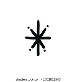 Snowflake Doodle Icon, Vector Illustration