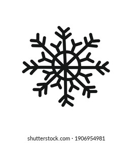 snowflake doodle icon, vector illustration