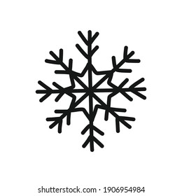 Snowflake Doodle Icon, Vector Illustration