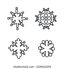 Snowflake doodle logo icon sign Hand drawn ink sketch Merry christmas xmas design Confetti star drop celebration decorative element Fashion print clothes greeting invitation card flyer poster banner