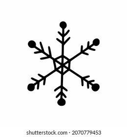 Schneeflocke im Doodle-Stil. Ziehung. Icon für neues Jahr und Weihnachten.