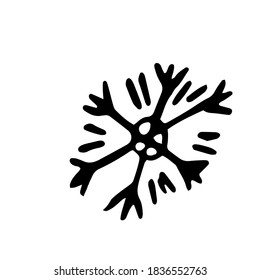 Schneeflocke im Doodle-Stil. Handzeichnung. Vektorgrafik.
