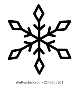 Snowflake in doodle style. Hand drawn snowflake. Symbol of Christmas and New Year. Snow Crystal. Vector linear illustration isolated on transparent background