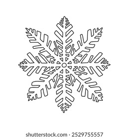 Floco de neve em estilo doodle. Ilustração vetorial sobre fundo branco