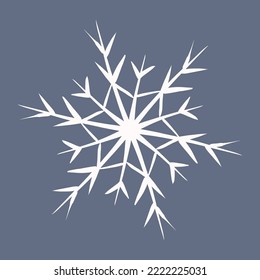 Snowflake al estilo de doodle, decoración de vacaciones de invierno al fondo.