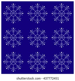 Snowflake. Dot painting.