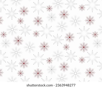 snowflake and dots seamless pattern design vector. snowflake christmas pattern. snowflake and dots patterns for wrapping paper, packaging, scrapbooking, fabrics and other decor.