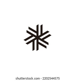 Snowflake, símbolo geométrico doble vector logo simple
