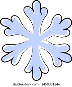 Snowflake drawing, illustration, vector on white background.