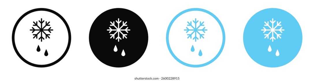 Snowflake droplets icon collection. vector illustration set