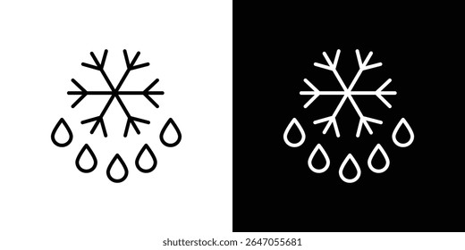 Symbol für Schneeflocken-Tröpfchen. Vektorsymbol "Grafikdesign". Ui Ux-Symbole