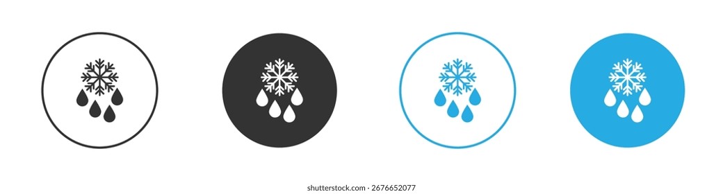Ícone de gotículas de floco de neve. Modelo de design de ícone gráfico