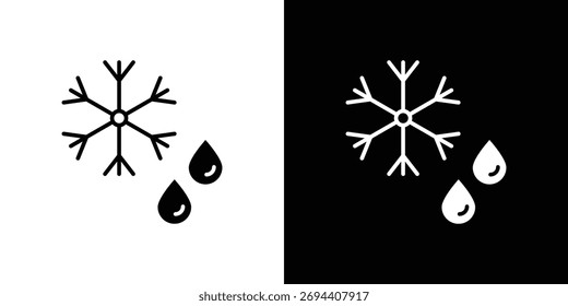 Schneeflocke Tröpfchen Symbol Illustration Element Design. schwarze Symbolsymbole