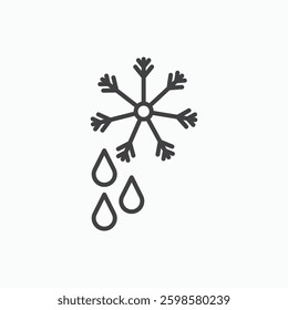 Snowflake droplets icon isolated on white background