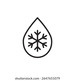 Snowflake droplets icon isolated. simple vector icon on white background