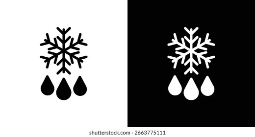 Gotas de copo de nieve icono símbolo colección. Vector plano ilustración de stock.