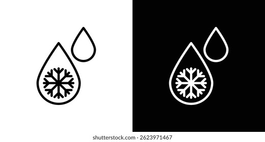 Snowflake droplets icon vector, illustration logo template in trendy style