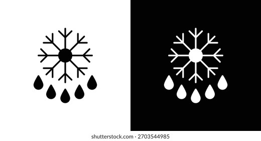 Snowflake droplets icon. Vector illustration. Flat design.