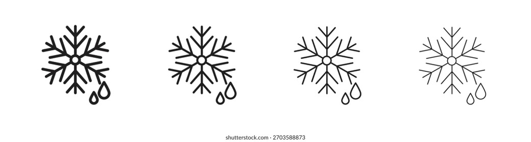 Elementos del Vector del símbolo de las gotas del copo de nieve para el Web infográfico