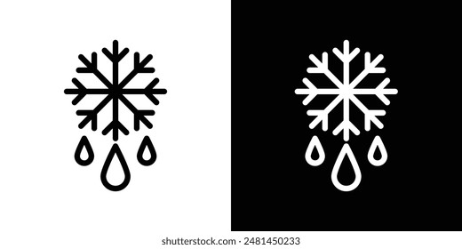 Snowflake droplets line icon vector illustration set.