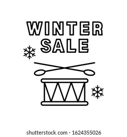 Snowflake drum icon. Simple line, outline vector elements of winter sale icons for ui and ux, website or mobile application