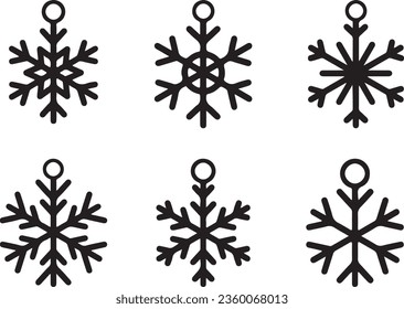 Paquete gráfico de diseño de cadenas de serpientes de copo de nieve