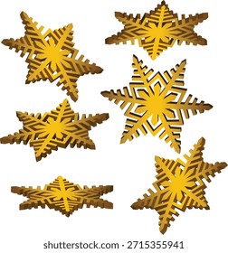 Elegante adorno de oro de copo de nieve para Navidades y Diseños de Festiva de invierno