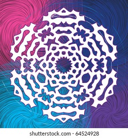 Snowflake - element for creation of the design for Merry Christmas and New Year holidays