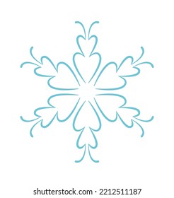 Icono plano de elemento copo de nieve Elemento de invierno único extraordinario