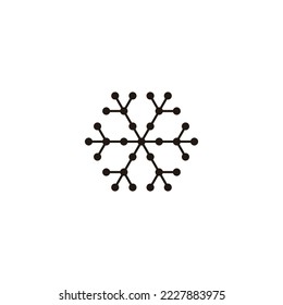 Snowflake, element geometric symbol simple logo vector