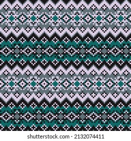 Snowflake fair isle pattern design for fashion textiles, knitwear and graphics