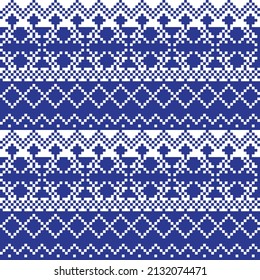 Snowflake fair isle pattern design for fashion textiles, knitwear and graphics
