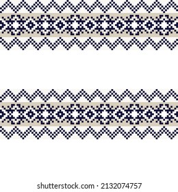 Snowflake fair isle pattern design for fashion textiles, knitwear and graphics