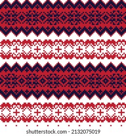 Snowflake fair isle pattern design for fashion textiles, knitwear and graphics