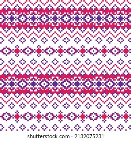 Snowflake fair isle pattern design for fashion textiles, knitwear and graphics